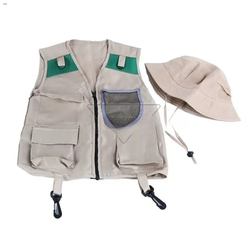 Outdoor Adventure Kit For Boys - Rompi dan Topi Petualang Anak-Anak, Kostum