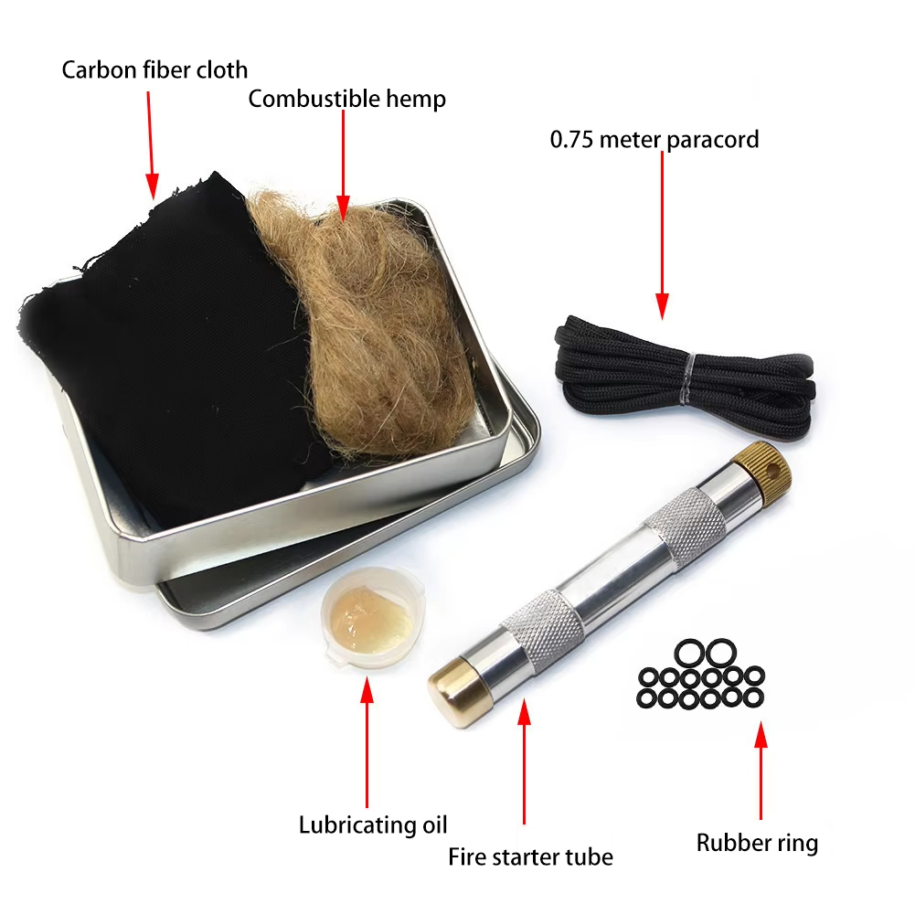 Fire Piston Starter - Alat Pemantik Api Piston untuk Berkemah
