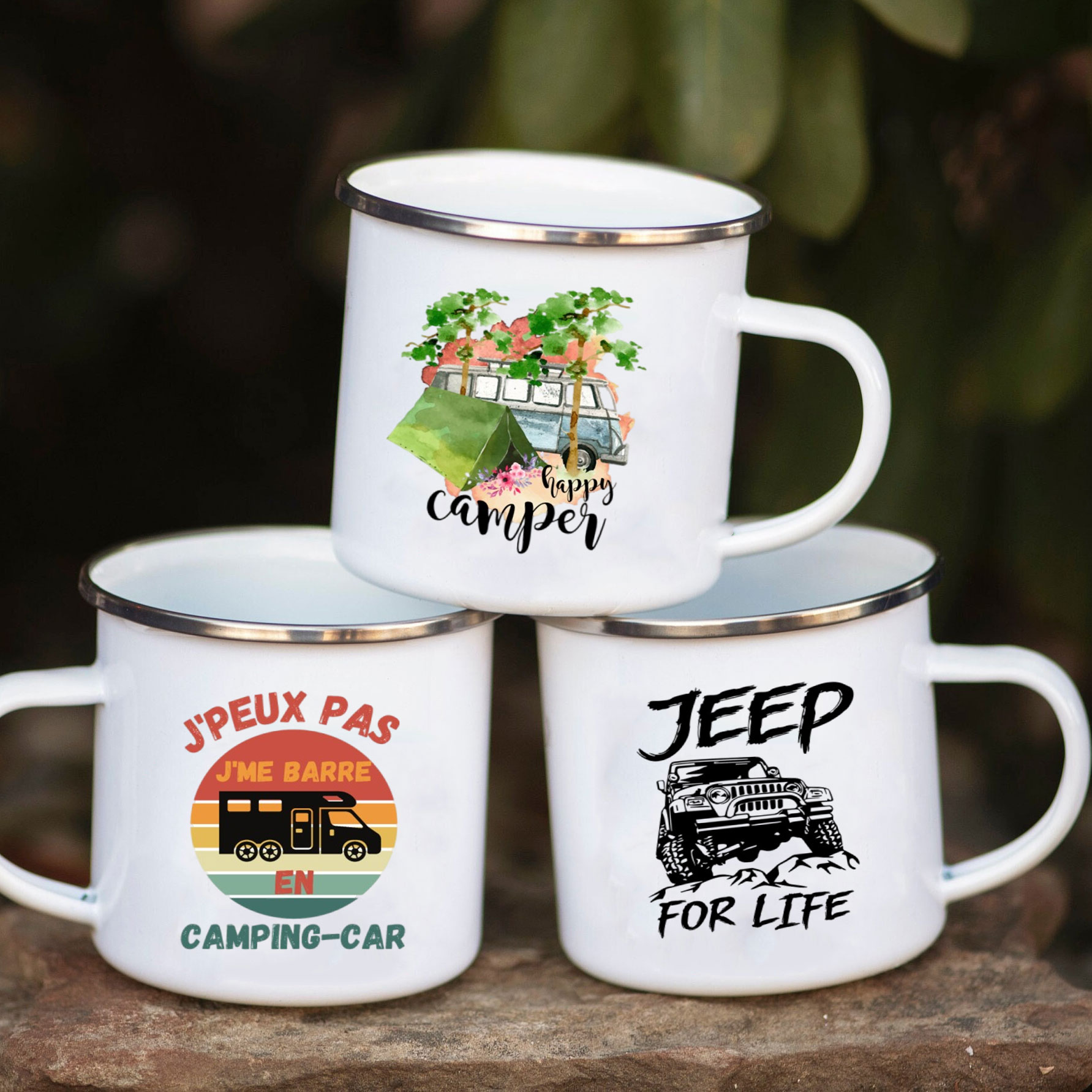 Mug Enamel Mobil Kemah Petuala - Outdoor Adventure Gifts ulasan dan harga